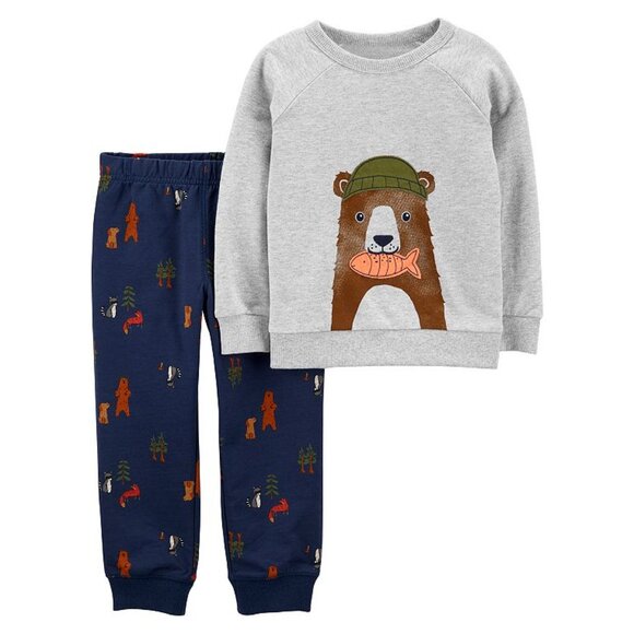BNWT Carter's Baby Boys 2-Piece Bear Sweater & Pant Set, 6 Months - Picture 1 of 5